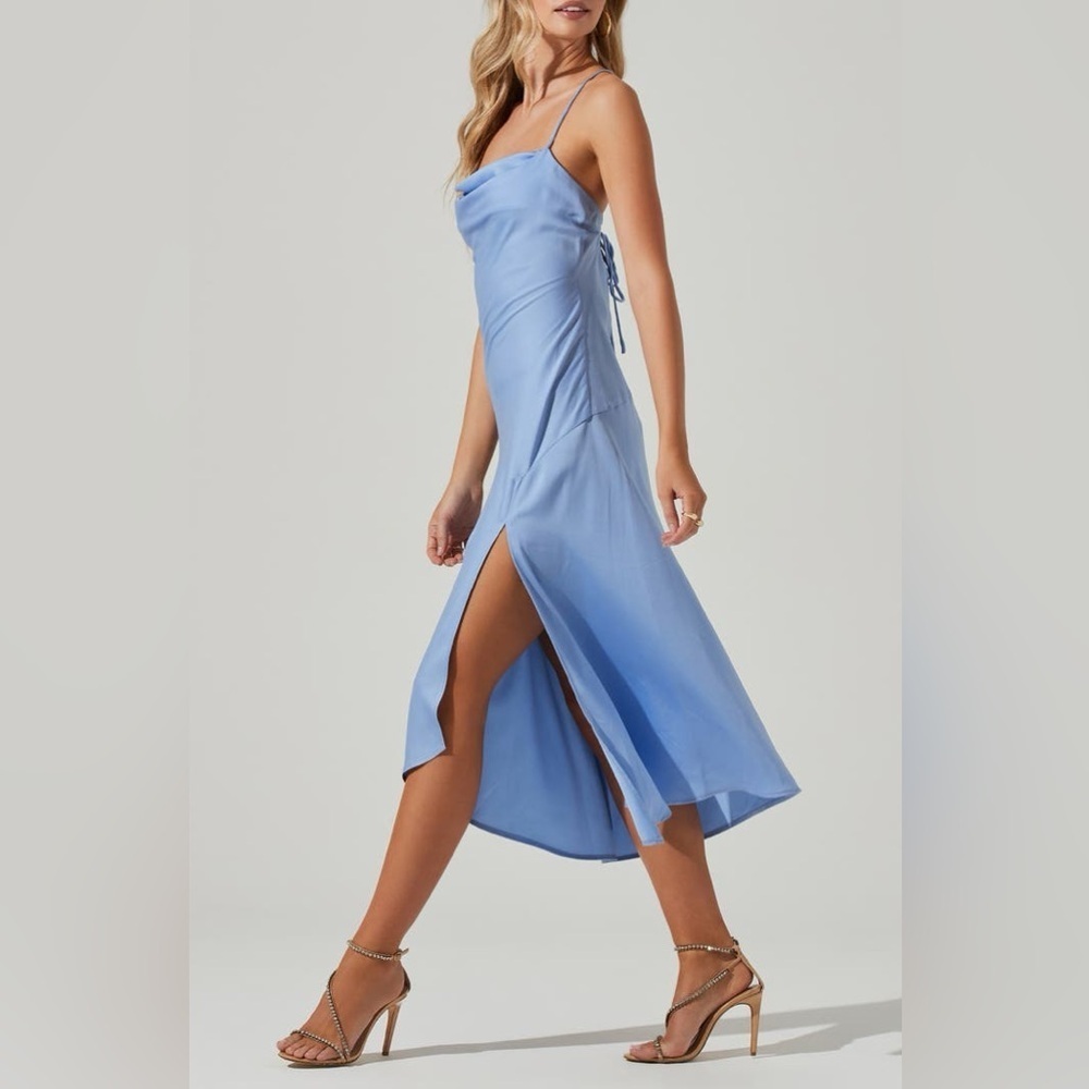 ASTR the Label Cowl Neck Satin Midi Slip-dress, Size M - Picture 6 of 13